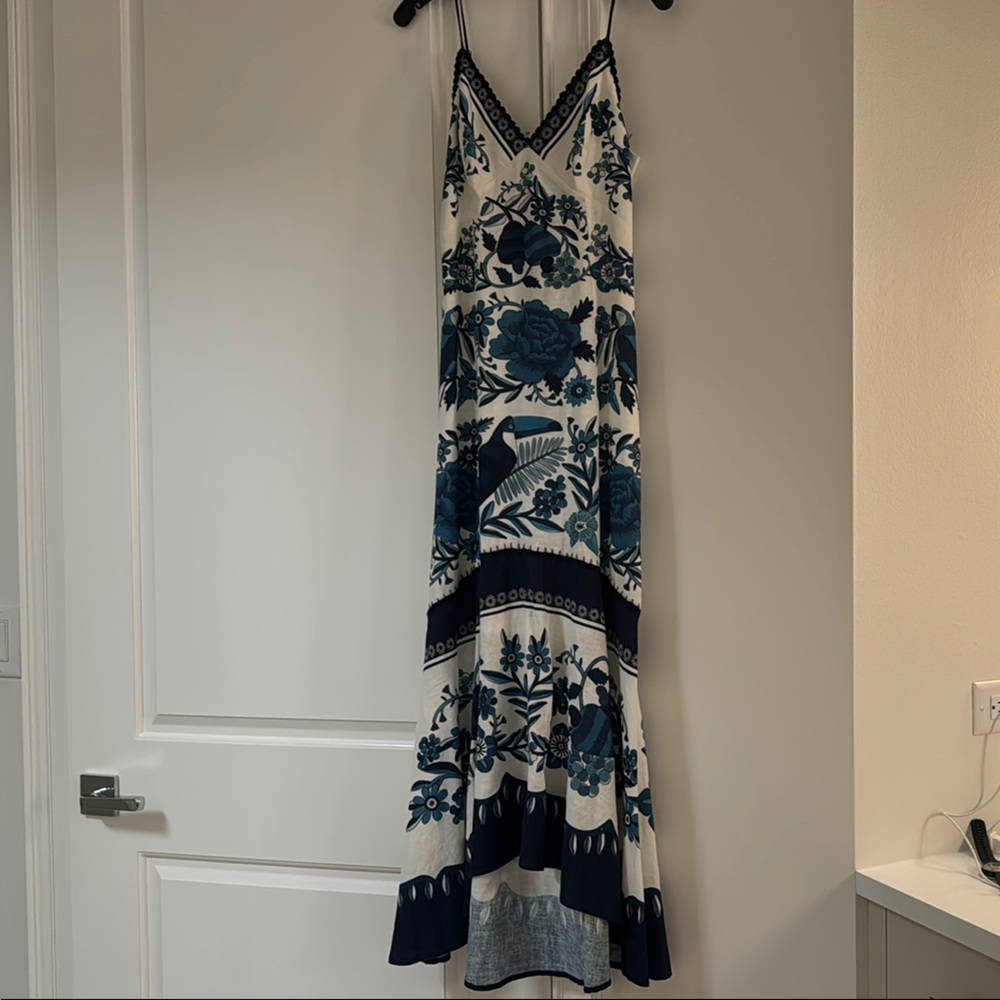 FARM Rio Navy and Cream Floral Maxi Dress